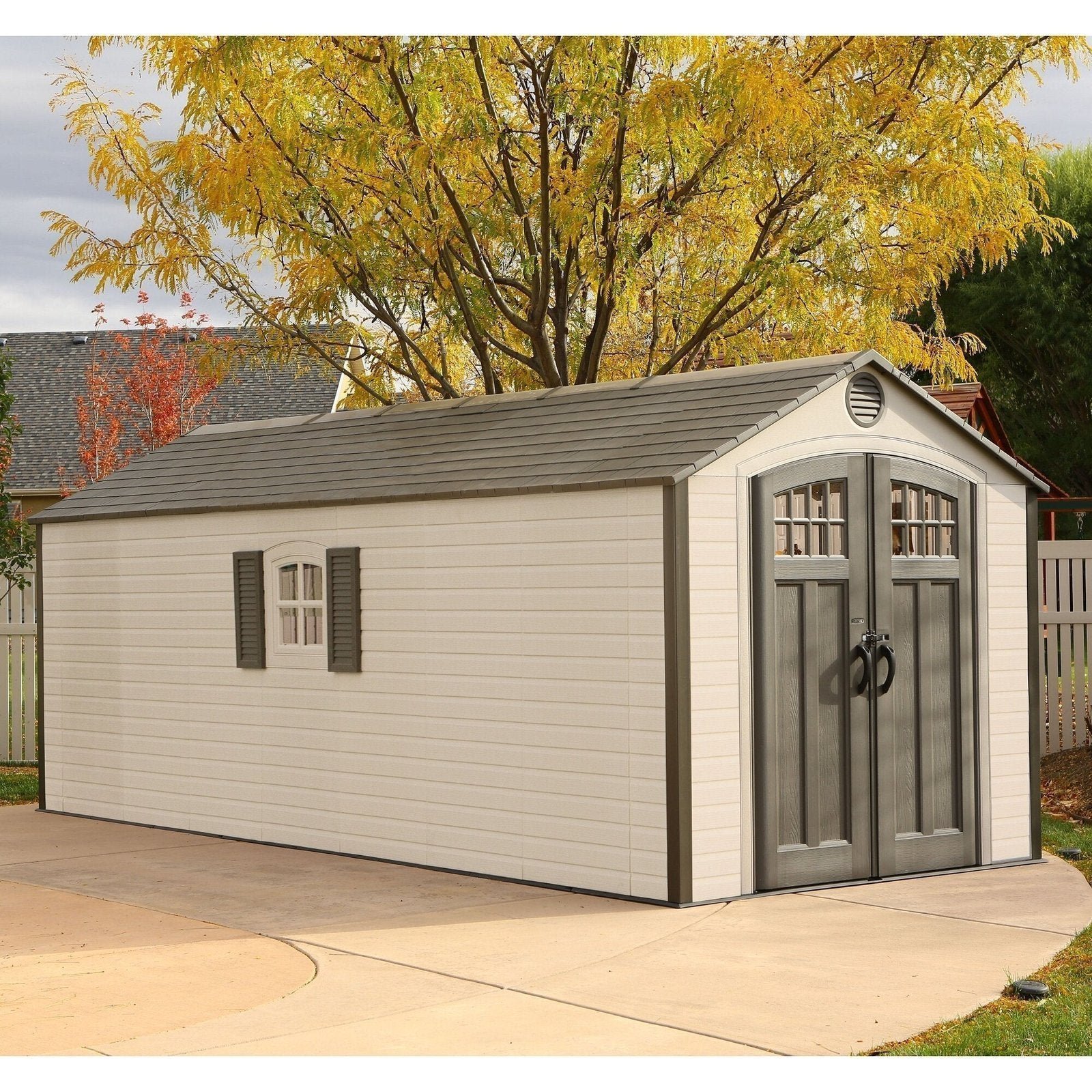 D Shape Plastic Storage Shed 8 ft. W x 20 ft