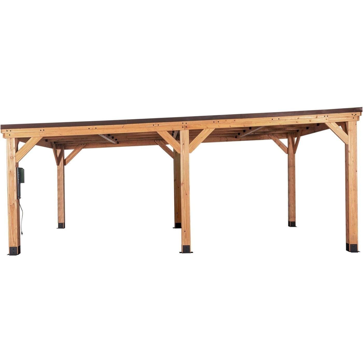 Backyard Discovery Kingsport Cedar Wood Carport with Steel Roof