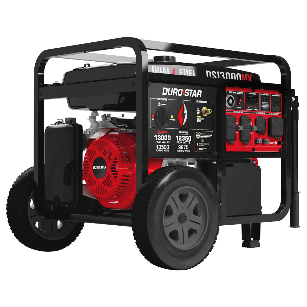 13000-Watt Push Button Start Dual Fuel Gas and Propane Powered Portable Generator