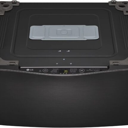 LG – SideKick 1.0 Cu. Ft. High-Efficiency Smart Top Load Pedestal Washer with 3-Motion Technology – Black steel