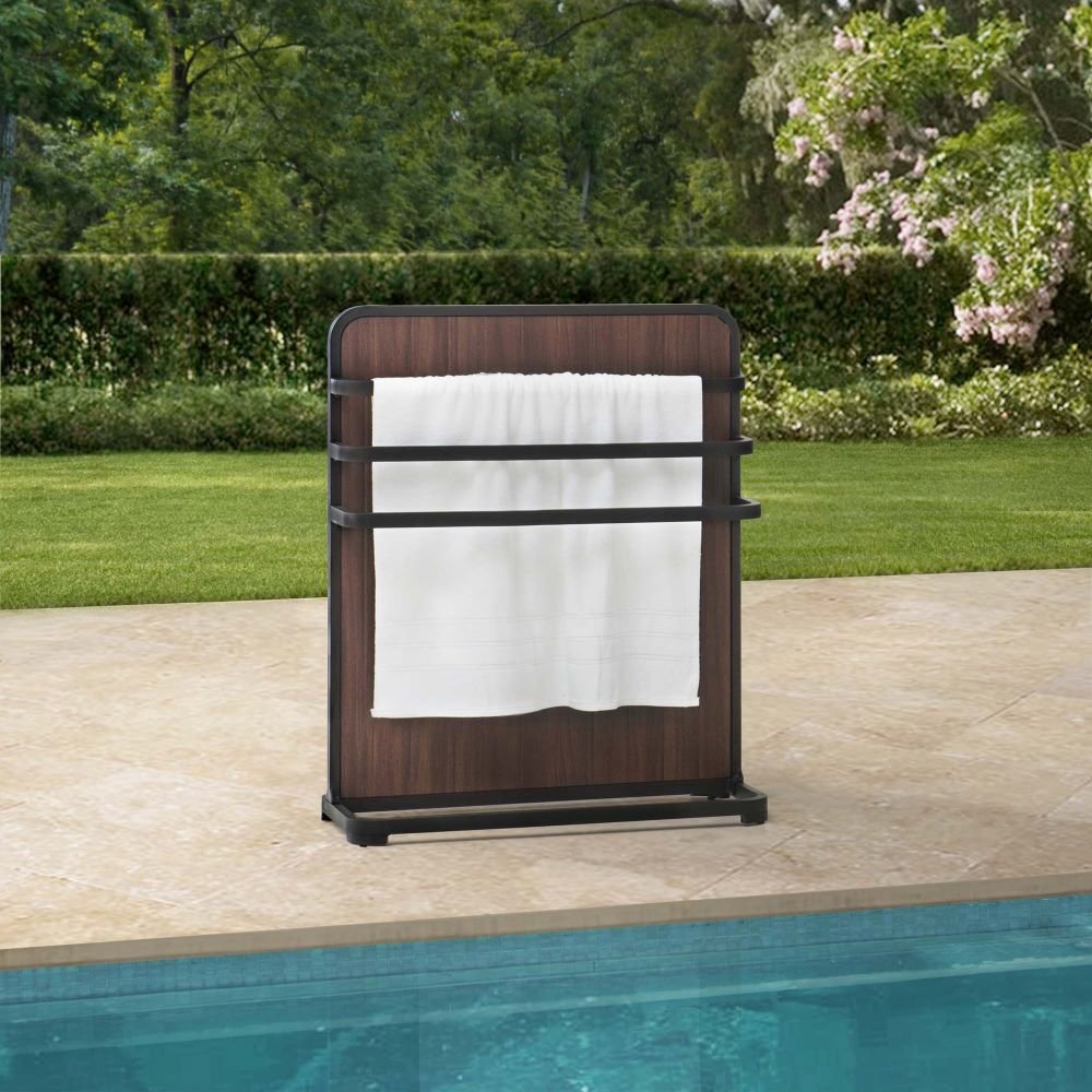 SUNJOY Poolside Drying Rack Towel Valet Holder with 3 Crossbars