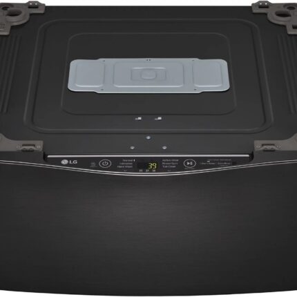 LG – SideKick 1.0 Cu. Ft. High-Efficiency Smart Top Load Pedestal Washer with 3-Motion Technology – Black steel