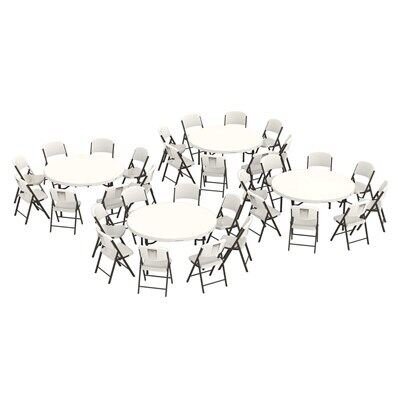Lifetime 60-Inch Round Stacking Table (4) and Chair (32) Combo - Commercial